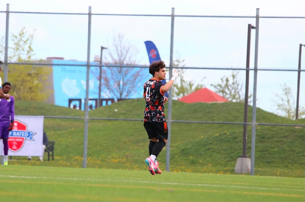 Player celebrating on the field